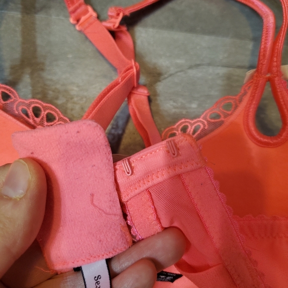 Victoria's Secret Sexy Little Things...bra. Lace. Push Up. Neon pink. Size 34D. - Picture 5 of 8